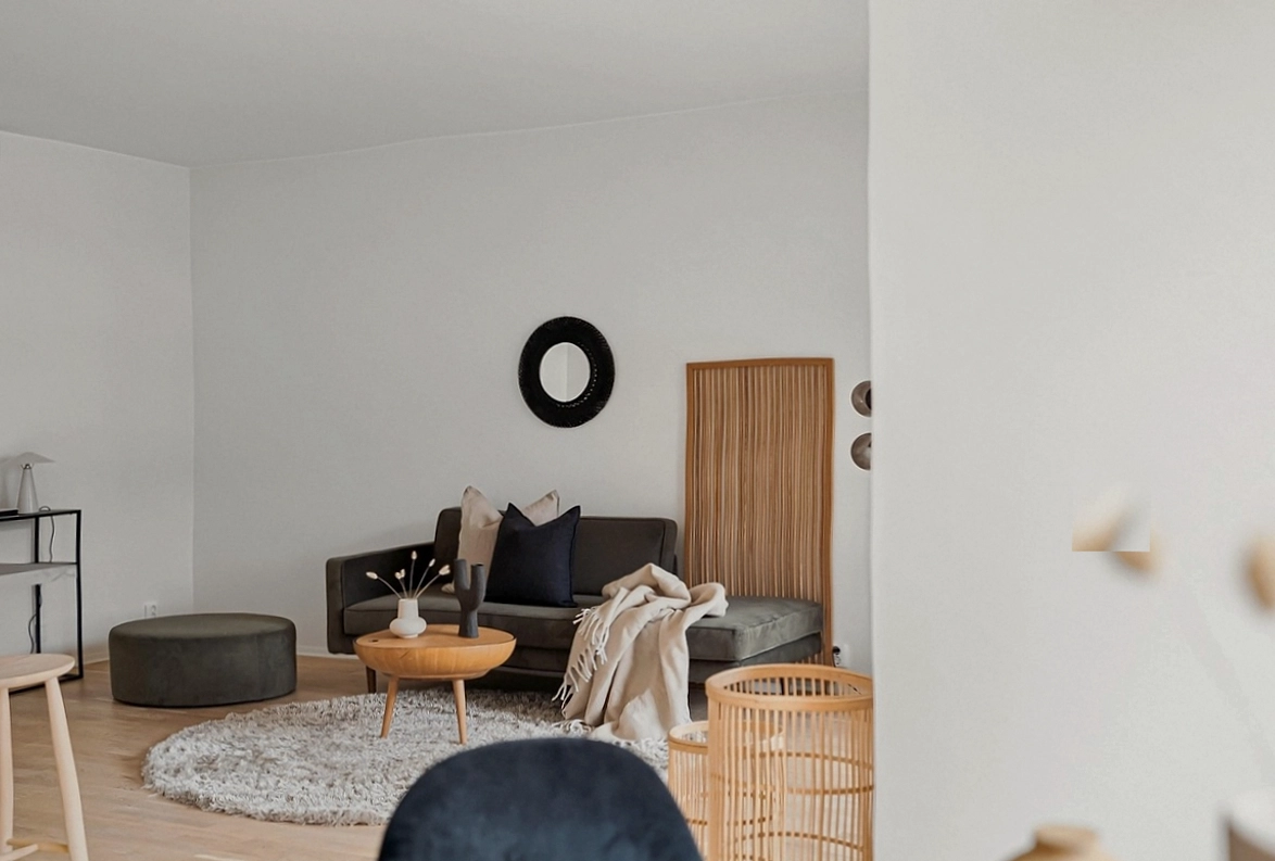 Styled lounge room ready for open home